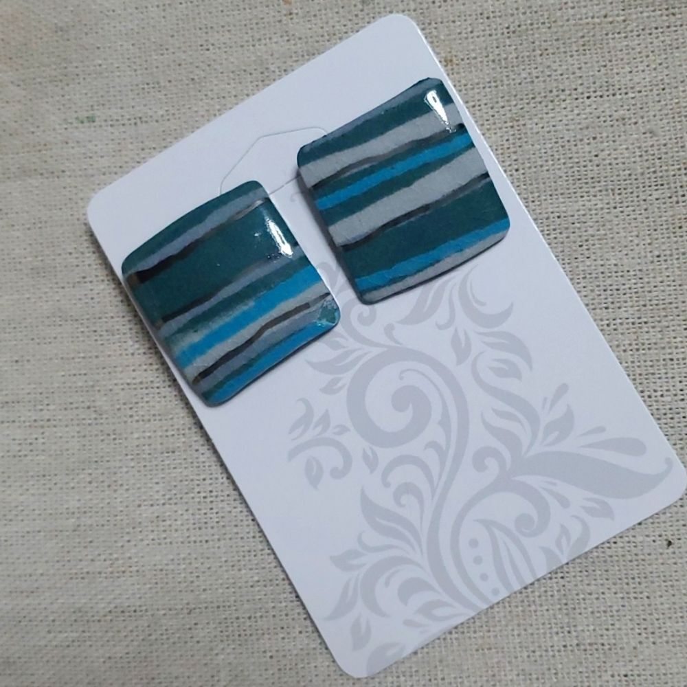 Vintage Y2K Artisan Ocean Earrings OOAK
